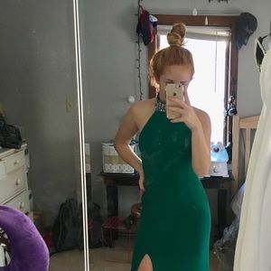 B. Darlin Emerald Green Prom Gown